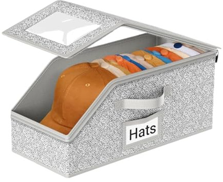 Huvudbonadsförvaringsbox rymmer upp till 24 Genomskinlig stapelbar låda