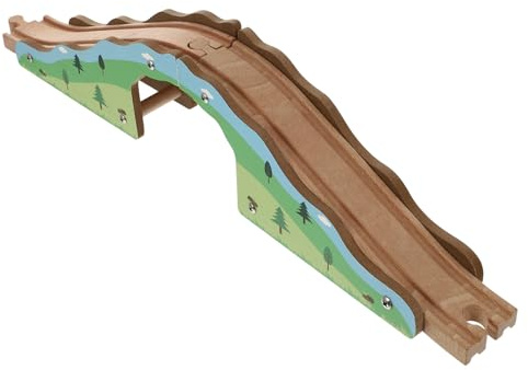 Artibetter Ponte della Foresta in Legno per Trenino, Accessorio Ferroviario, Giocattolo Educativo di Mini Puzzle per Creatività e Sviluppo Abilità Motorie, per Gioco Scenico e Compleanno