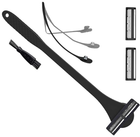 Afeitadora 2 en 1 para hombre y depilación de espalda de tres capas y elegante limpiador de espalda para hombres, afeitadora manual triple