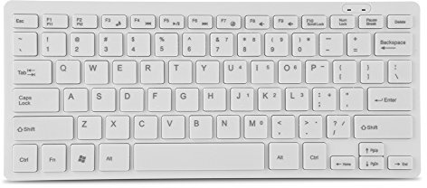 Bewinner Wired Keyboard 78 nycklar, Ultra Thin Arc Angle USB -tangentbord för stationär dator, bärbar dator, mini -gaming -tangentbord (vit)