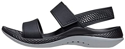 Crocs Women's Literide 360 Sandal W Clog, Black Light Grey, 8 UK