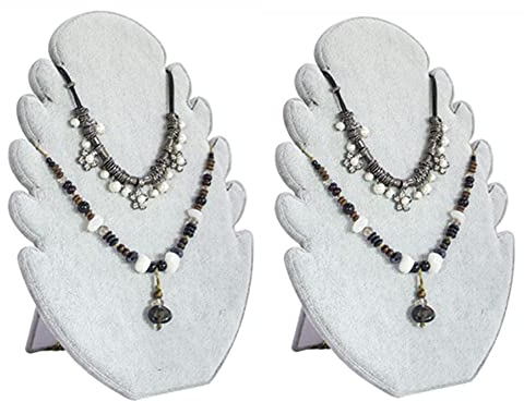 Loopunk 2 PCS Espositore per Collana in Velluto,Porta Collane Espositore da Negozio, portagioie, Porta Organizer per Gioielli Appendere Collane Espositore per Gioielli (Grigio