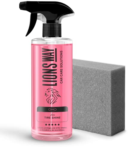 LIONSWAY Rénovateur, Hydratant Et Brillant pour Pneus De Voitures. Rajeunisseur De Plastique Et De Caoutchouc Puissant Et Efficace, Professionnel Haute Performance Et Durable avec Applicateur Premium