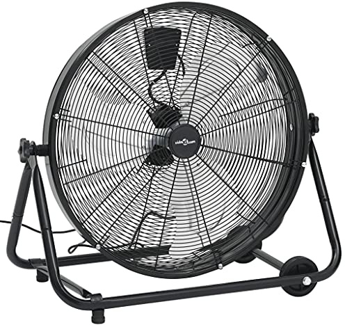 vidaXL Ventilador de Tambor Industrial, Máquina de Viento de Suelo, Ventilación Enfriamiento Secado, Ventilador de Refrigeración, Negro 60 cm 172,5 W