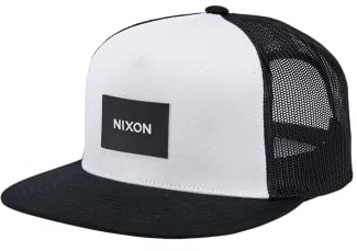 NIXON Sombrero de camionero del equipo, negro, blanco, (White / Black / Black), Talla única