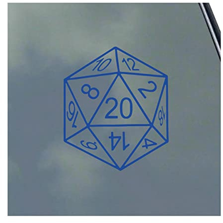20-Sided Dice Vinyl Sticker Decal Roleplaying Game Role Play RPG Pen and Paper