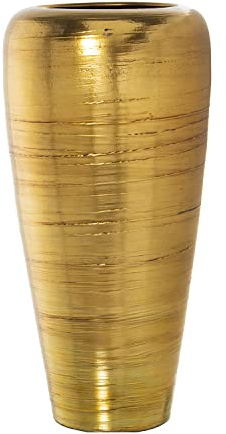 Vaso da pavimento in ceramica in oro 35 x 71 cm
