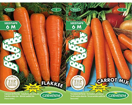 Germisem Flakkee Semi di Carota su Nastro da 6 m & Carrot Mix Trio Carote Semi su Nastro da 6 m