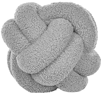Beliani Morbido Cuscino Decorativo a Forma di Nodo Grigio 20 x 20 cm