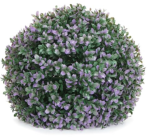 Mendler Pianta Finta Artificiale a cespuglio Rotondo Arte topiaria HWC-L77 polietilene Ø 35cm Viola