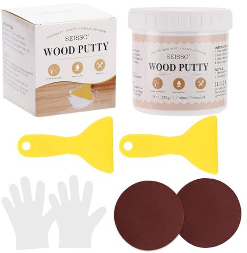 SEISSO Masilla para Madera, 500 g Masilla Reparadora de Madera, Set de Reparación de Muebles para Reparar Arañazos, Manchas, Grietas, Agujeros, Mesa, Cama, Gabinete, Secado Rápido (Color Pino)