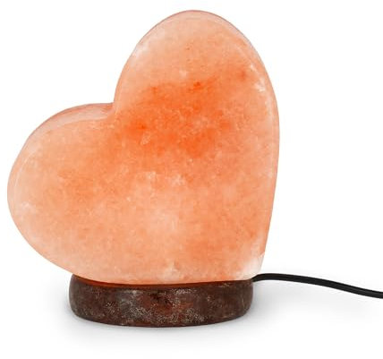 Legami - Salzlampe, Farbtherapie, herzförmig, Lichteffekt, warmweißes Licht, 100 Prozent natürliches Himalayasalz, Salt Range Pakistan, 11 x 12 x 7.5 cm, Arancione