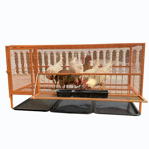 Gallinero galvanizado para exterior Jaula para gallinas de gran capacidad Jaula para patos, conejos y gatos Jaula para mascotas y valla para perros con bandeja extraíble y pole(Size:39.37x23.6x28.7in)