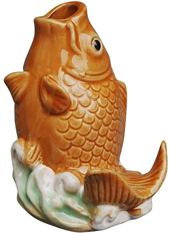 Toyvian Decorazione Fontana Giardino Forma Di Pesce Ceramica Lucida Ugello Spruzzo Per Esterno Scultura Pesce Per Fontana Zen e Decorazione Piscina Facile Installazione Per Giardini e Cort