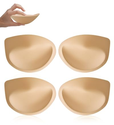 KSang Super Thick Bra Pads Inserts for Push Up, 2 Pairs Breast Enhancers Sport Padding Add 1-2 Cups for Women Dresses Swimsuits Sport - B/C