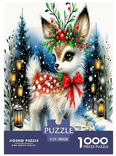 Deer Puzzle 1000 Pièces Educa Jouet en Bois Cadeau Unique Décoration Intérieure Jeu ÉduChatif Challenge Toy pour Adultes Et Enfants À Partir De 12 Ans 38x26cm/1000pcs