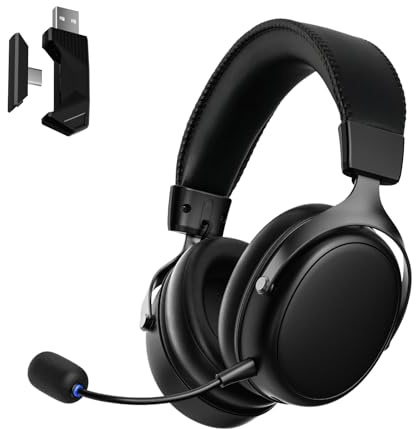 Akko Verge S9 Casque Gaming sans Fil 25ms Faible Latence Batterie 250H | Design Ultra Léger 270g, Pilotes 53mm, Quad Mode 2.4G Bluetooth Filaire, Micro Anti-Bruit, PC PS5 PS4, Noir