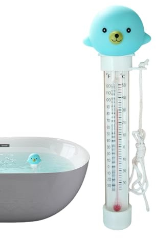 Thermomètre De Piscine,Grand Thermomètre Avec Animal Cartoon Et Cordon,Accessoires De Piscine s - Pour étang lac terrasse jardin bain spa extérieur intérieur