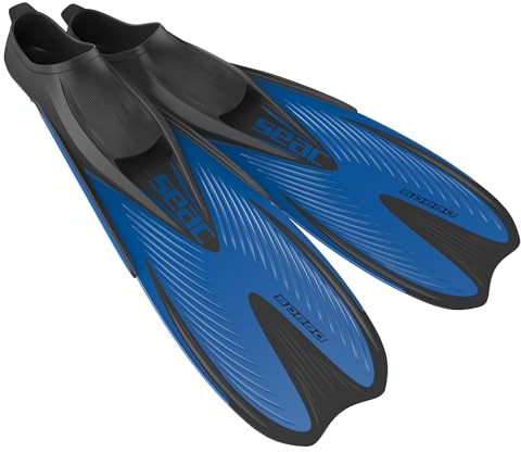 SEAC Speed, Aletas de Snorkel para Mujeres, Hombres y niños con calzante Cerrado, Azul, 44/45