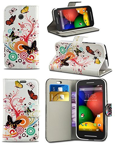 London Gadget Store New Creative Graphic Pattern Wallet Case Cover Printed Design with Integrated Stand for Microsoft Lumia 535 RM-1089 - Butterfly Breeze