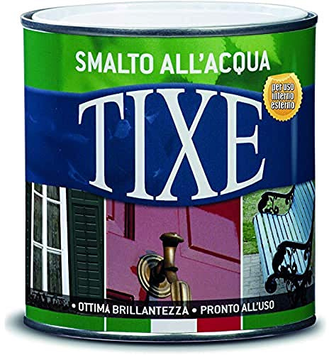 TIXE Smalto all'Acqua per Legno e Metallo | Vernice all'Acqua Pronto all'Uso, Resistente Copertura Lucida o Opaca | 2,5 Lt | Grigio Perla Opaco | Made in Italy