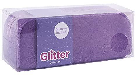 APLI 18949 - Astuccio in silicone glitterato - Glitter Collection - LILA - Astuccio per scuola