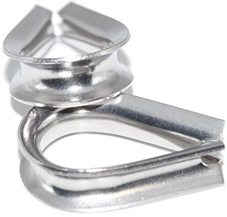 Guardacabos para cable de alambre de 8 mm, 2 unidades, acero inoxidable A4 NIRO, AISI 316 Nirosta