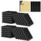 Akustikschaum Akustikschaumstoff Selbstklebend Schallschutzmatte Akustikpaneele, Hochdichte Schallabsorber Wand Schalldämmung für Tonstudio Schaumstoff (24 Stück-30 * 30 * 3cm, Schwarz-Pyramiden)