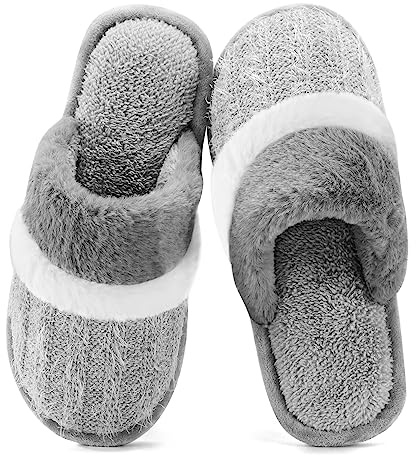GOEWY Pantofole Donna in Peluche Invernali con Memory Foam, Ciabatte da Casa Antiscivolo per Donna Uomo, Calde e Morbide per Interno ed Esterno