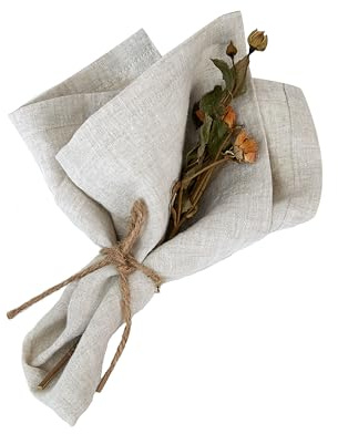 Linen Napkins Leinen Servietten 45 x 45 cm,100% Leinen Stoffservietten Set von 6, für Partys Weihnachten Thanksgiving Hochzeiten, Maschine Waschbar