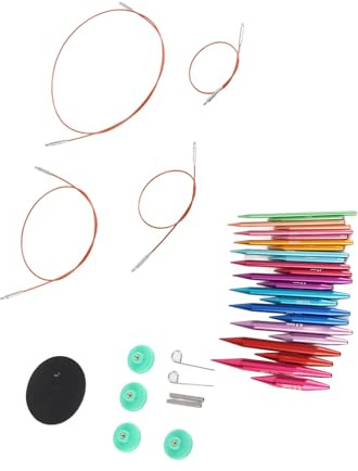 Aguja de Tejer Circular, Juego de Colores Surtidos con Bolsa de Almacenamiento para Manualidades de 3 a 8 Mm Intercambiables