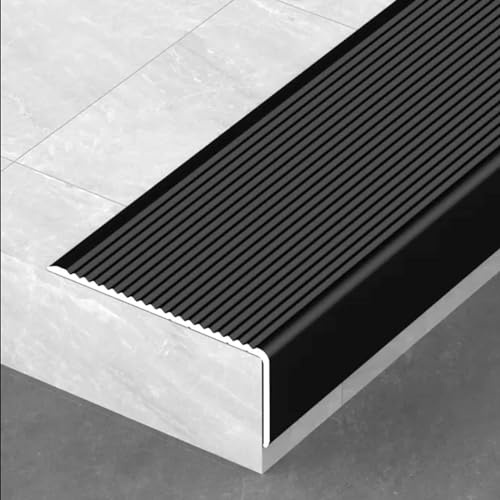 HUTIANSN Stair Nosing Edge Trim Anti-Slip Stair Nosing Steps, for Exterior or Interior Stair Edges, Stair Nosing Profile, Stair Nosing Profile, Waterproof-Black||W 100mm
