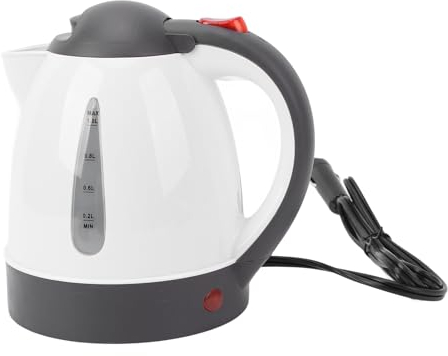 Hervidor Eléctrico para Coche de 1 Litro, Hervidor de Viaje para Camión y Coche de 12 V y 24 V con Revestimiento de Acero Inoxidable, Botella Calentadora de Agua Caliente con