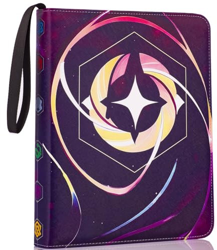 KarlyPro Ordner für Lorcana-Karten, Premium-Sammelkartenalbum mit 990 Taschen, 3-Ring, Violett