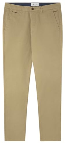 Springfield Basic MICROPRINT Slim Chino Pantalones, Beige, 38 para Hombre