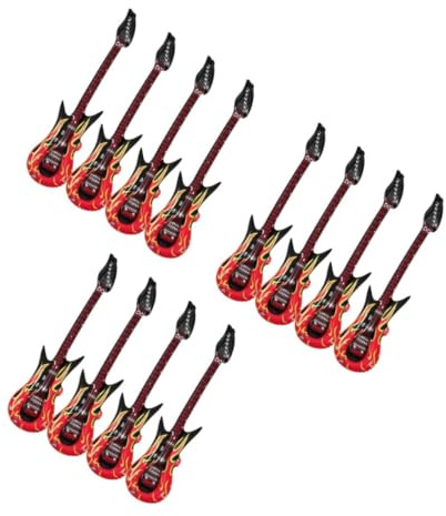 BESPORTBLE 12 Piezas Guitarras Hinchables PVC Inflables para Fiesta Infantil y Musical Portátil Decoración para Eventos y Carnaval