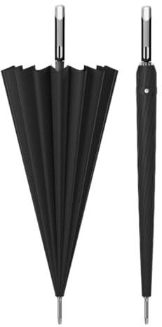 Gyios Ombrello A Maniglia Lunga Golf 280t Dritto Automatico-Nero