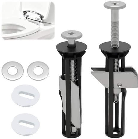 Juego de 2 tornillos universales para asiento de inodoro, accesorios de mantenimiento para asiento de inodoro, fijación para asiento de inodoro, accesorios de montaje superior, fácil de instalar