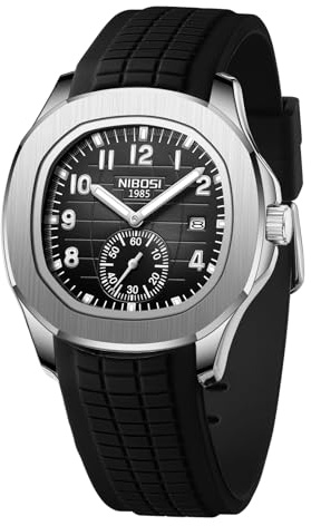 NIBOSI Montre pour Homme analogique à Quartz Bracelet en Silicone étanche Date Montres pour Hommes Style Business décontracté Cadeaux pour Hommes Classique
