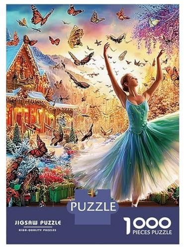 Ballerina Fantasy 1000 Pcs 3-Layer Cardboard Girl in Town Classic Puzzle, Ultra Hard for Adults, Stress Relief, Wall Decor & Family Game Night Gift 70x50cm/1000pcs