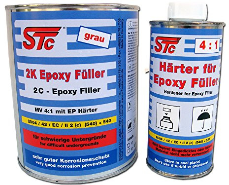 STC 2K Epoxid Füller Set 1,75 kg Epoxy Primer 4:1 grau Epoxi Füller Epoxid Grundierung grau