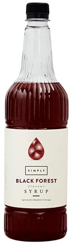Simply Black Forest Syrup, Vegan & Nut Free Flavoured Syrup for Coffee, Cocktails & Baking, 1 Litre (Pack of 1)