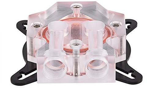 Diyeeni Universal GPU Wasserkühlblock mit 25 Wasserkanäle, GPU Kühler mit 40mm Kupferbasis Antioxidations Waterblock, Kompatibel mit 43x43 / 53x53mm GPU