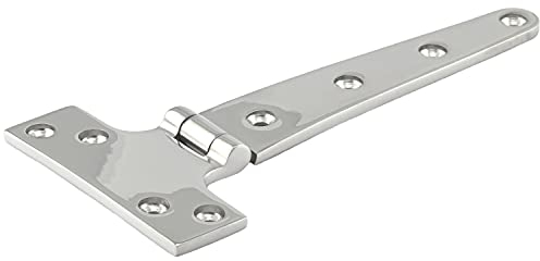 OPIOL QUALITY® T-Scharnier 98x195x5 mm aus Edelstahl A4 V4A (2 Stück) Türangeln für Lagertor Gartentor Klappscharniere Werkstor Türscharnier Türband Torscharnier