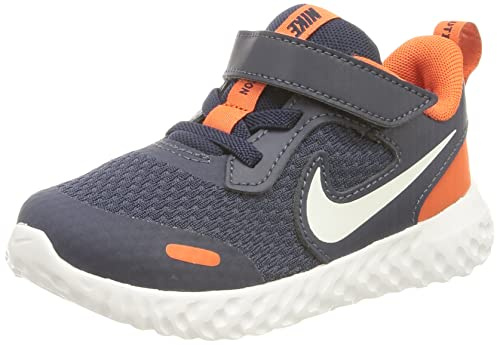 Nike Boy's Unisex Kids Revolution 5 Gymnastics Shoe, Midnight Navy/White-Orange, 3.5 UK