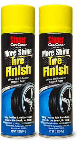 Stoner Car Care 91094-2PK More Shine Tire Finish – Tire Shine Spray Restores Deep Matte Black Finish with Long-Lasting Rain-Resistant Protection, Dry-to-Touch – 12 oz (Pack of 2)