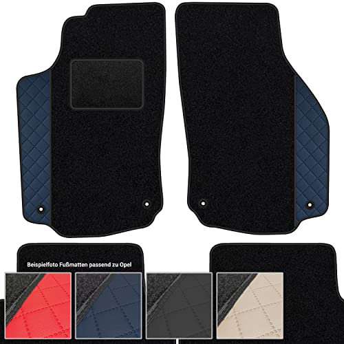 moto-MOLTICO Fußmatten Auto Velours Autoteppiche Schwarz Automatten Set 4-teilig - Auffälliges Design - passend für Opel Insignia I 2008-2017 (Blaues Muster)
