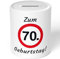 JUNIWORDS Spardose Sparbüchse, Zum 70. Geburtstag! (1008766)