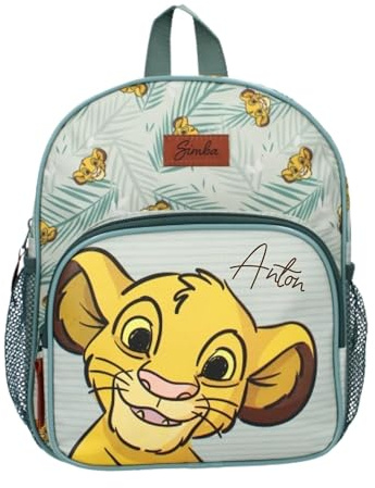 Sac à dos Disney Le Roi Lion Simba, petit sac à dos de maternelle pour enfants, avec 2 compartiments, personnalisable