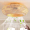 Fan Plafonnier E27 Rétro Ventilateurs de plafond avec Lumière et Télécommande Silencieux Lamp Pendentif Tissage Bambou Et Rotin Naturel Tissé Lampe de Plafond pour Salon Chambre Salle à Manger Lumière